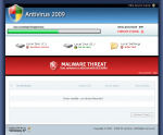 Initial view of a webpage that installs Antivirus 2009