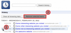 Deleting Individual Web Pages from Google Chrome History